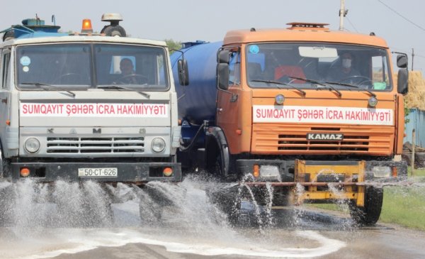Sumqayıtda dezinfeksiya işləri davam edir – FOTOLAR