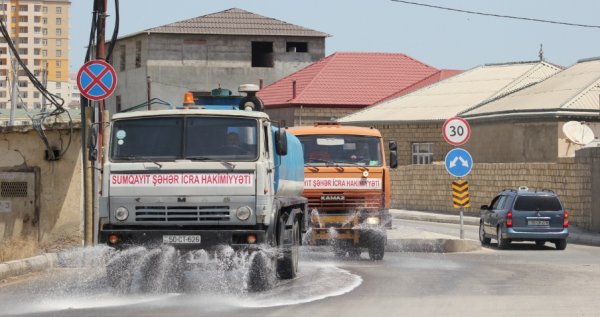 Sumqayıtda dezinfeksiya işləri davam edir – FOTOLAR