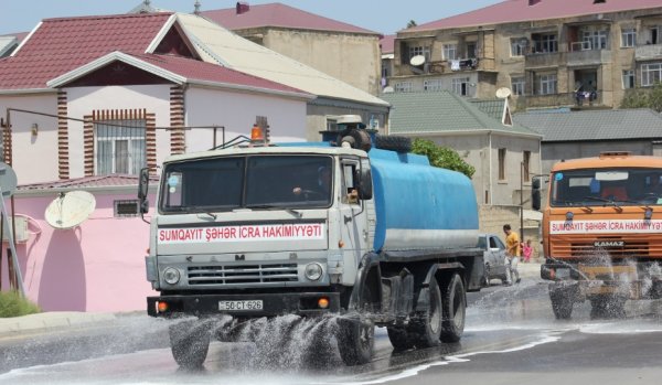 Sumqayıtda dezinfeksiya işləri davam edir – FOTOLAR