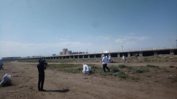 Sumqayıtda Xəzərətrafı ərazilərdə təmizlik işləri aparılıb - VİDEO (FOTO)