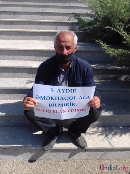 5 aydır maaş ala bilməyən işçilər aclıq elan etdilər – FOTOLAR