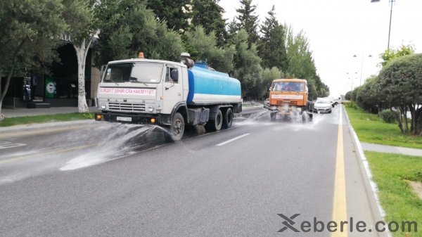 Sumqayıtda yollar yenidən yuyulur -VİDEO (FOTOLAR)