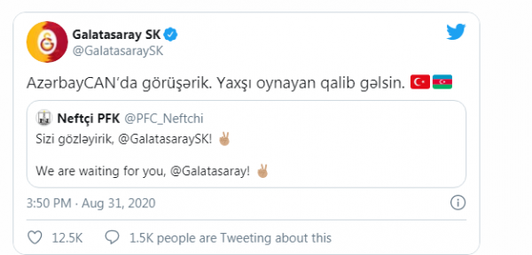 "Qalatasaray"dan "Neftçi" ilə bağlı paylaşım - FOTO