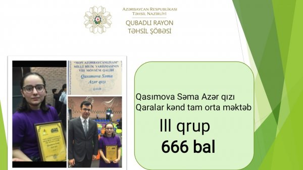 Qəbul imtahanlarında 600 baldan yuxarı nəticə göstərən Qubadlı məktəbliləri -SİYAHI(FOTO)