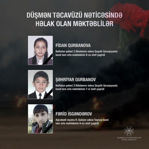 Təhsil Nazirliyi yaralı şagirdlərin adlarını açıqladı