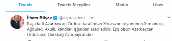 Prezident bir neçə kəndin azad olunmasını elan etdi