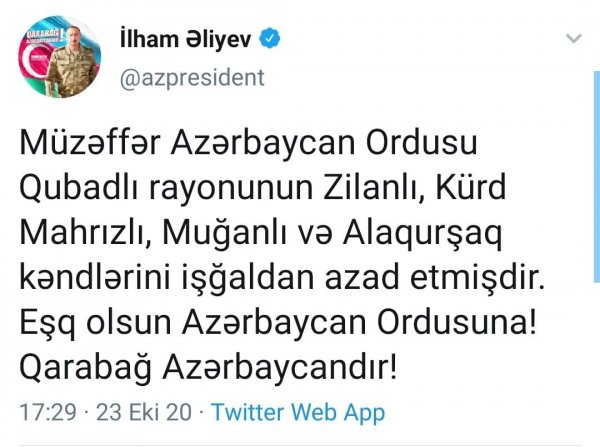 Qubadlı rayonunun bu kəndləri işğaldan azad edildi - Prezident AÇIQLADI