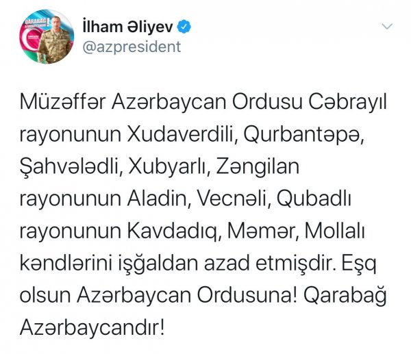 Bu kəndlər də işğaldan azad edildi!