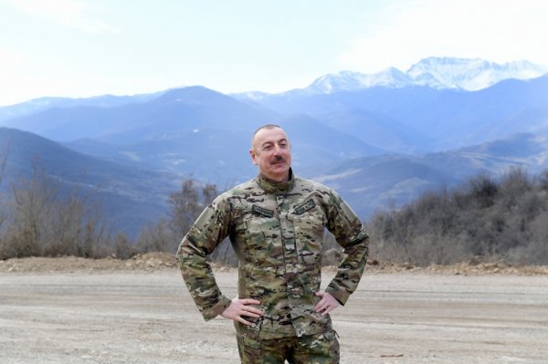 İlham Əliyev və Mehriban Əliyeva Füzuli hava limanının təməlqoyma mərasimində
