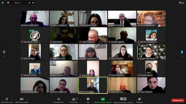 SDU-da “Ana dilimizi sevək və qoruyaq” mövzusunda onlayn formatda dəyirmi masa keçirilib - FOTO SDU-da “Ana dilimizi sevək və qoruyaq” mövzusunda onlayn formatda dəyirmi masa keçirilib - FOTO