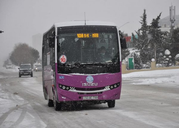 Qarlı Sumqayıtdan FOTOLAR