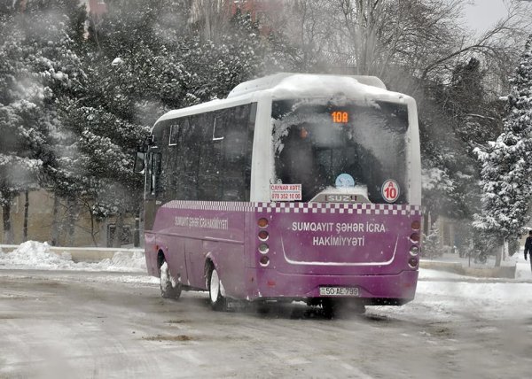 Qarlı Sumqayıtdan FOTOLAR