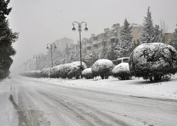 Qarlı Sumqayıtdan FOTOLAR