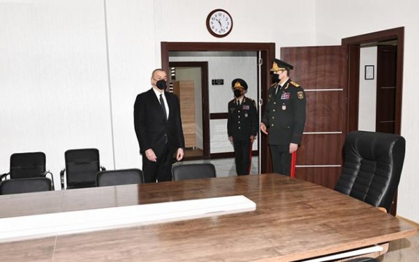İlham Əliyev hərbi hissənin açılışını etdi - Fotolar
