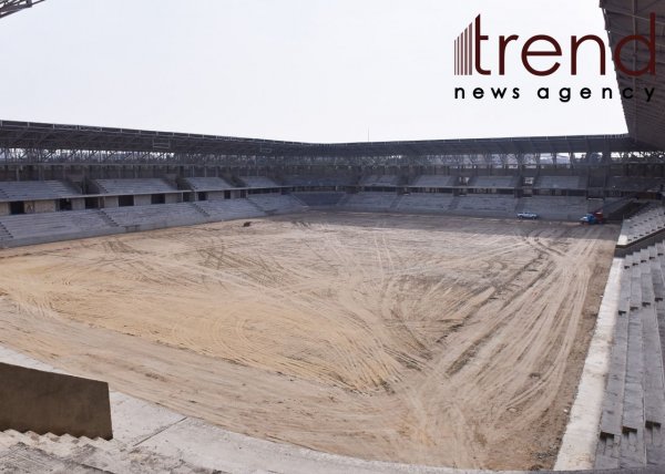 Sumqayıtda inşa edilən yeni stadiondan FOTOLAR