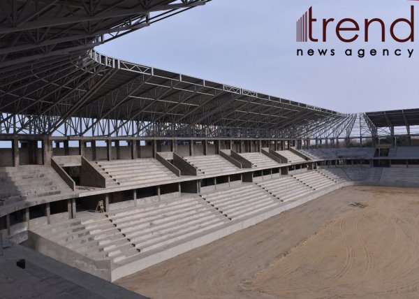 Sumqayıtda inşa edilən yeni stadiondan FOTOLAR