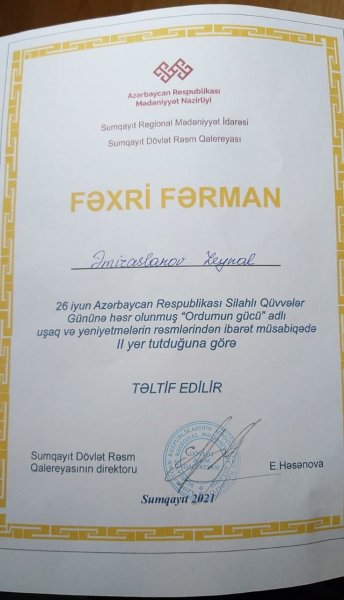 Sumqayıtda “Silahlı Qüvvələr Günü”ilə əlaqədar rəsm müsabiqəsi təşkil olunub - FOTO