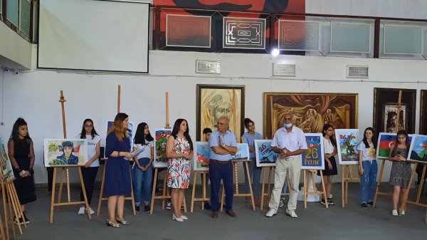 Sumqayıtda “Silahlı Qüvvələr Günü”ilə əlaqədar rəsm müsabiqəsi təşkil olunub - FOTO