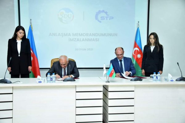 Sumqayıt Dövlət Universiteti ilə Sumqayıt Texnologiyalar Parkı arasında əməkdaşlıq memorandumu imzalandı - FOTOLAR