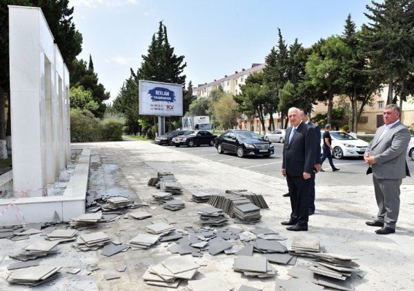 Sumqayıtda 510 şəhidin uyuduğu Şəhidlər xiyabanı təmir olunur - FOTOLAR