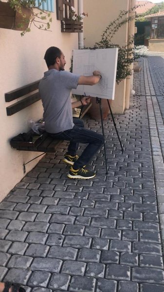 Sumqayıt rəssamlarının növbəti səfəri Balaxanıya olub - FOTO