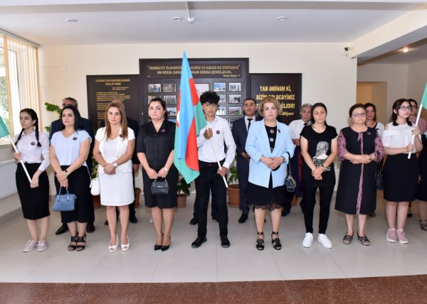 Sumqayıtda Milli Qəhrəman Polad Həşimovun büstünün və xatirə muzeyinin açılışı olub - FOTO