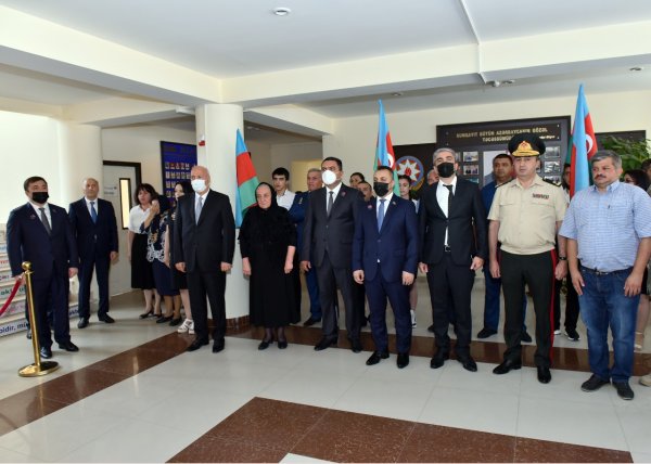 Sumqayıtda Milli Qəhrəman Polad Həşimovun büstünün və xatirə muzeyinin açılışı olub - FOTO