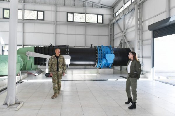 Prezident və birinci xanım "Kəlbəcər" yarımstansiyasının açılışında - FOTOLAR