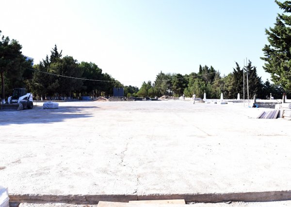 Sumqayıt Şəhidlər Xiyabanında təmir işləri davam edir - FOTOLAR