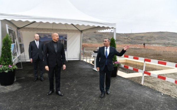 Prezident Cəbrayıl Rayon Mərkəzi Xəstəxanasının təməli qoydu - FOTOLAR