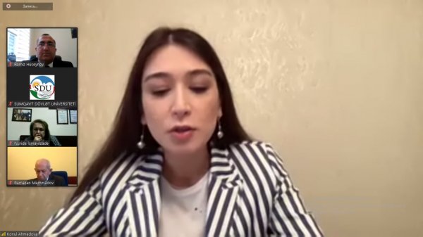 Sumqayıt Dövlət Universitetində Bakı Musiqi Akademiyasının 100 illik yubileyinə həsr olunmuş elmi-praktik konfrans keçirildi - FOTOLAR