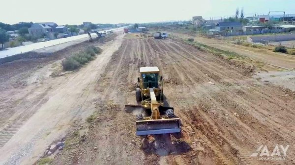 Sumqayıt – Hacı Zeynalabdin yolu genişləndirilir -FOTOLAR