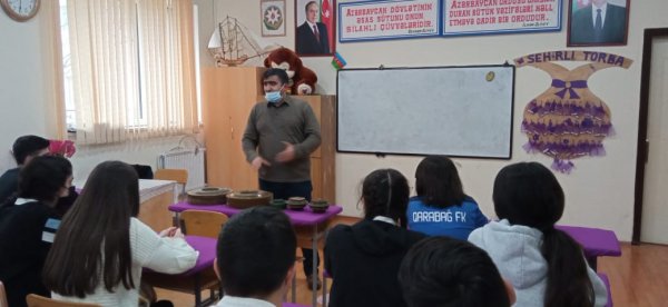 Sumqayıt məktəblərində  "Mina təhlükəsizliyinə qarşı maarifləndirmə" mövzusunda dərslər keçirilib - FOTOLAR