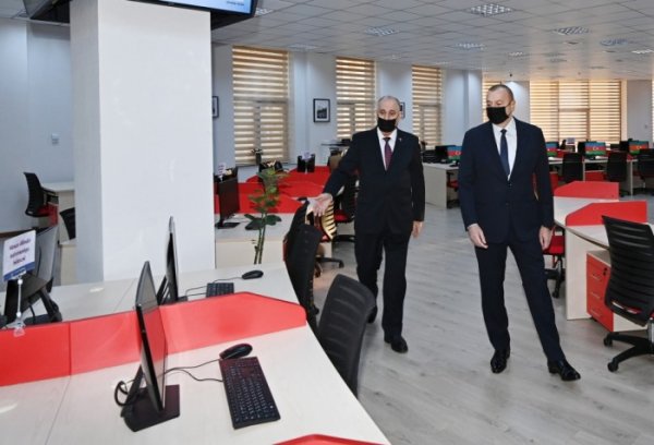 Prezident AZƏRTAC-ın yeni binasında - FOTOLAR