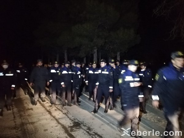 Sumqayıtda yanğın baş verən əraziyə 150 polis əməkdaşı cəlb olunub - FOTO