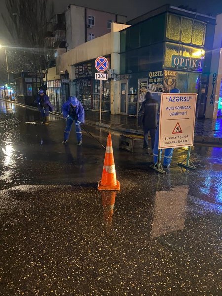 Sumqayıt Sukanal İdarəsi hava şəraiti ilə əlaqədar qabaqlayıcı tədbirlər görür - FOTO