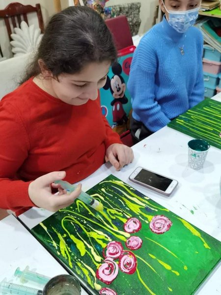 Sumqayıtda Nigar Arifin növbəti ustad dərsi: Abstrakt rəsmlər - FOTOLAR