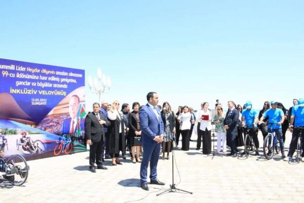 Sumqayıtda inklüziv veloyürüş keçirilib -FOTOLAR