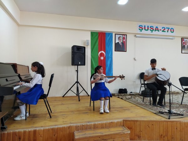 Şuşa rayon Quşçular kənd Uşaq Musiqi Məktəbində hesabat konserti keçirilib - FOTO