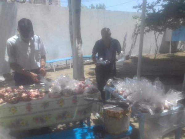 Sumqayıt Sukanal İdarəsi aztəminatlı əməkdaşlarına qurban əti payladı -FOTO