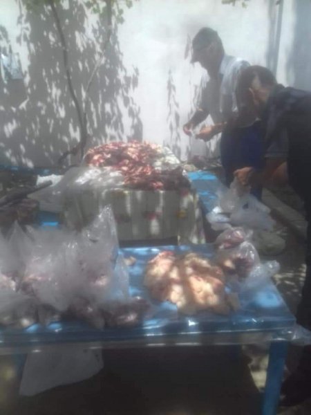 Sumqayıt Sukanal İdarəsi aztəminatlı əməkdaşlarına qurban əti payladı -FOTO