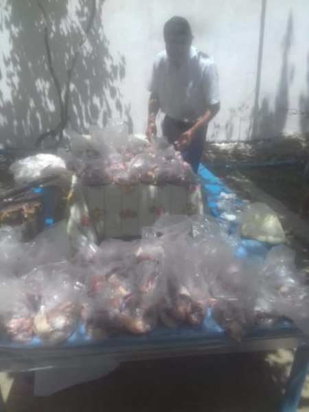 Sumqayıt Sukanal İdarəsi aztəminatlı əməkdaşlarına qurban əti payladı -FOTO