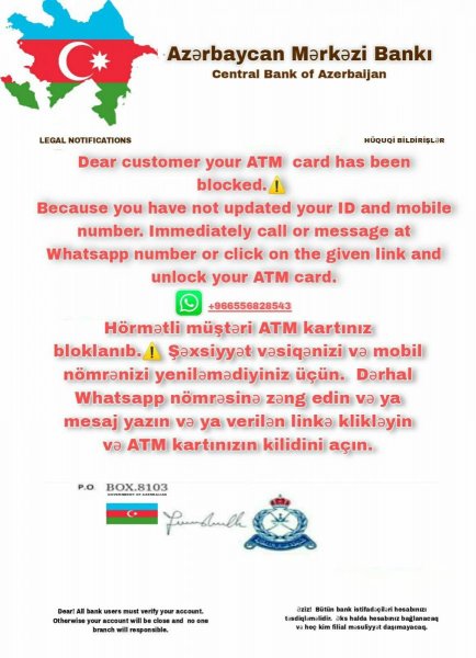 Mərkəzi Bankı kart sahiblərinə xəbərdarlıq edib