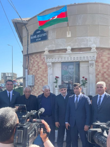 Sumqayıtda şəhid Ramil Quliyevin adını daşıyan küçənin açılışı olub - VİDEO (FOTO)