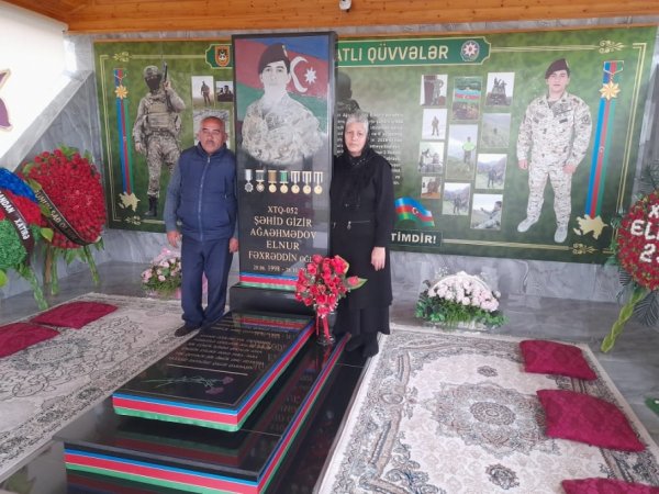 Vətən müharibəsi şəhidi Elnur Ağaəhmədovun ailəsi ziyarət edilib - FOTO