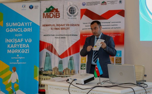 MİDİB təşkilatı Sumqayıtda “Sosial sahibkarlığın və müəssisələrin təşkili” adlı növbəti təlimi təşkil edib - FOTO MİDİB təşkilatı Sumqayıtda “Sosial sahibkarlığın və müəssisələrin təşkili” adlı növbəti təlimi təşkil edib - FOTO