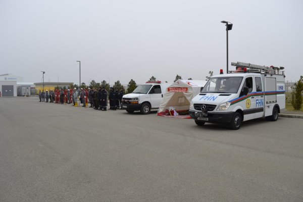 FHN-in Sumqayıt Regional Mərkəzi obyekt mülki müdafiə məşqi keçirib