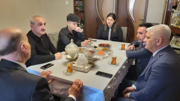 Sumqayıtda şəhid ailələri bayram günlərində ziyarət edilib - FOTO
