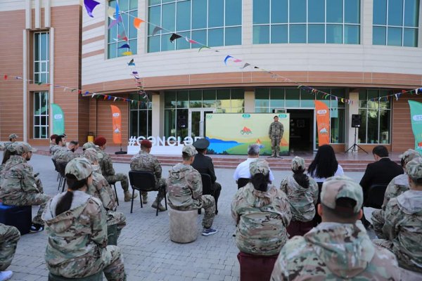 Sumqayıtda "Poliqon" gənclərin hərbi-vətənpərvərlik düşərgəsinə start verilib - FOTOLAR