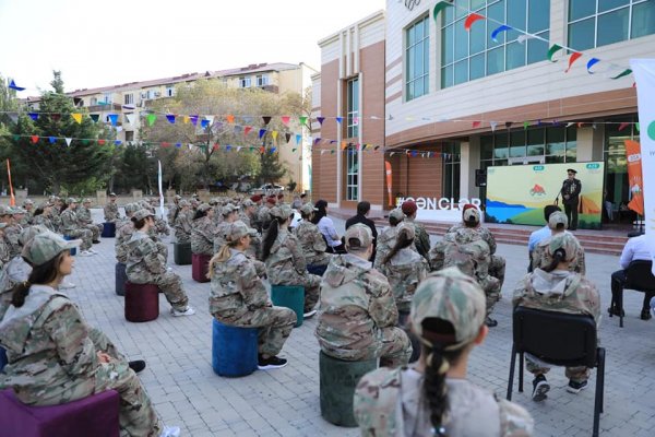 Sumqayıtda "Poliqon" gənclərin hərbi-vətənpərvərlik düşərgəsinə start verilib - FOTOLAR